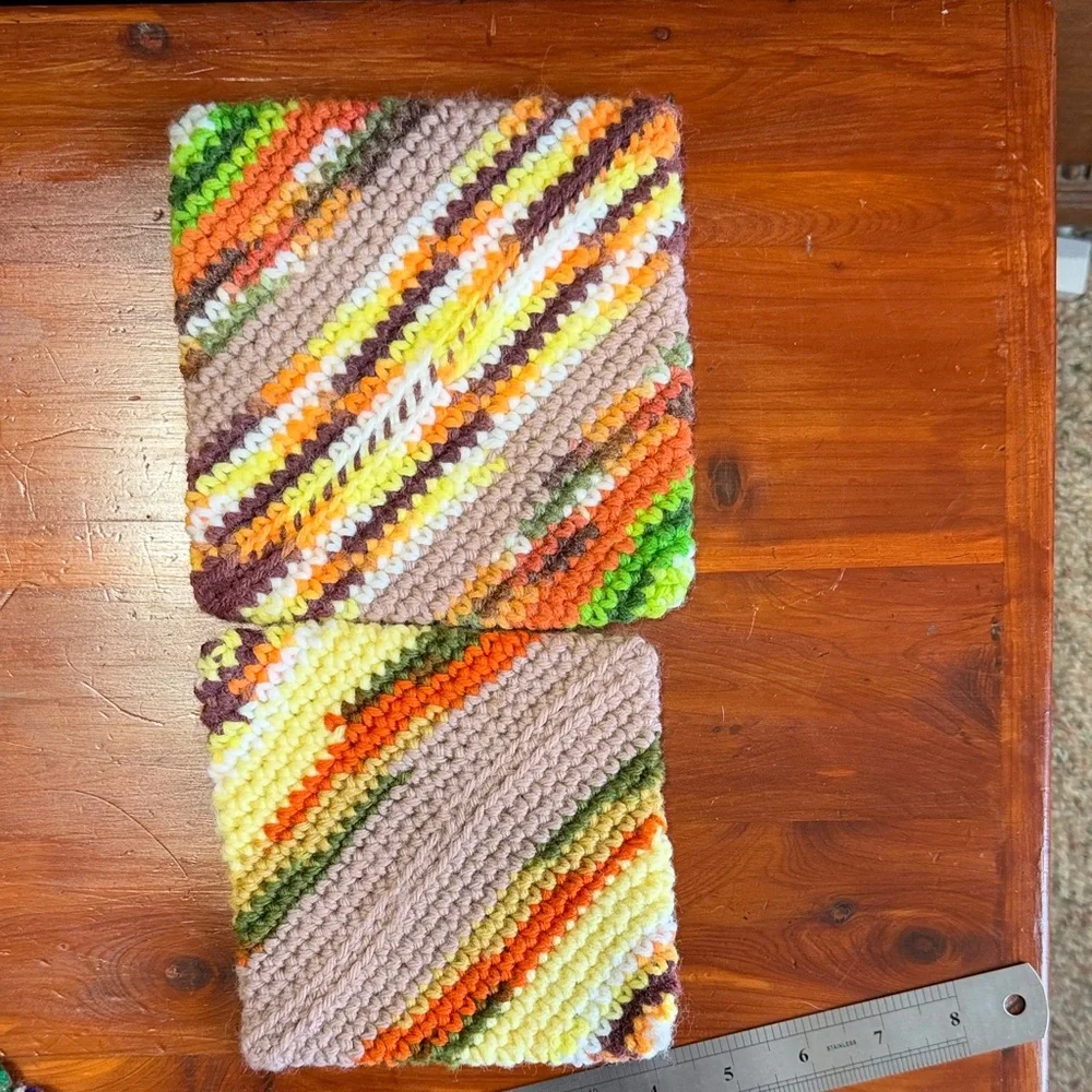 Handmade Crocheted Trivets or Potholders - Vintage 70’s Vibe